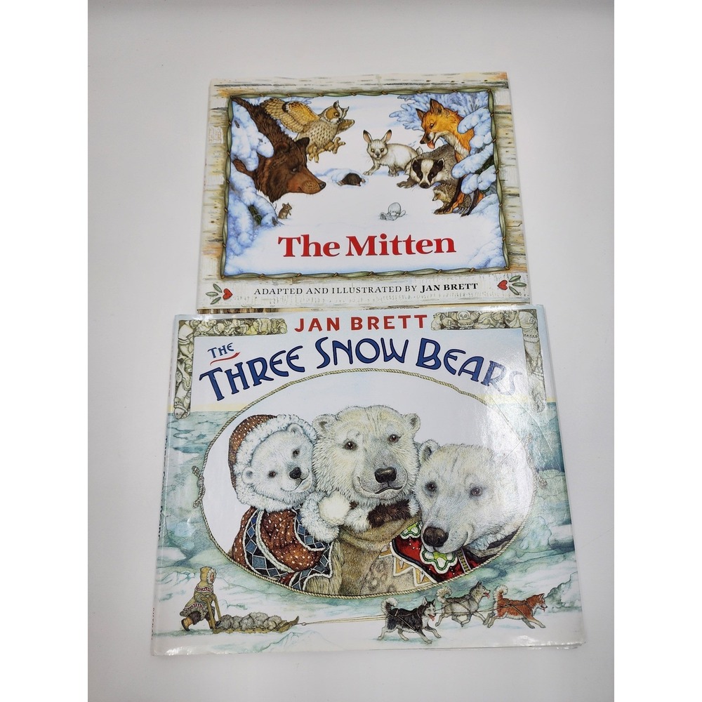 Jan Brett Hardcover BookLot The Mitten The Three Snow Bears Winter Childrens Art